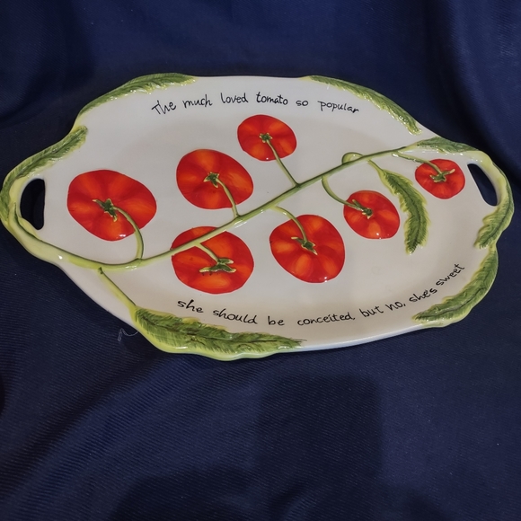 Certified International  Large 3D Vegetable Design Pitcher and tray - Picture 7 of 10